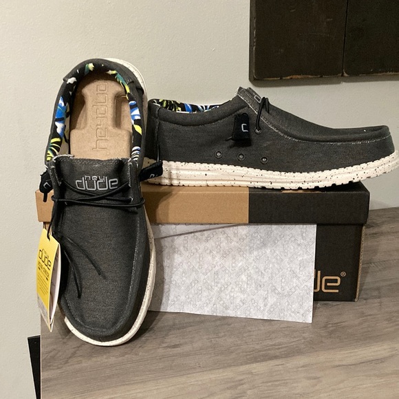 Hey Dude Other - NIB MEN'S WALLY FUNK STRETCH BLACK HEY DUDES